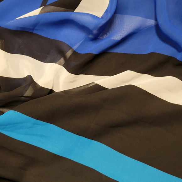 COPY - Cache Blue Black striped color block strapless maxi dress size 6 - Picture 5 of 7